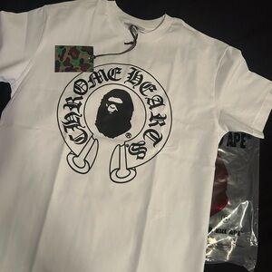 Chrome Hearts White Tee with Black Graphic Logo
